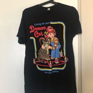 caring for your demon cat t shirt